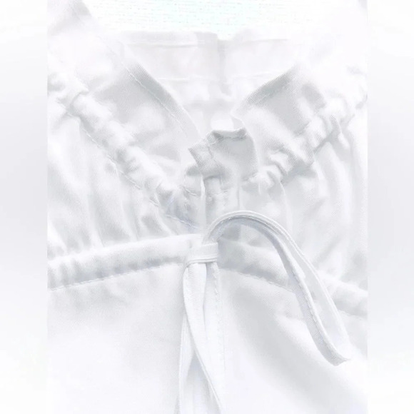 ZARA RUCHED BOW TRENCH COAT WHITE DRESS - Picture 4 of 6